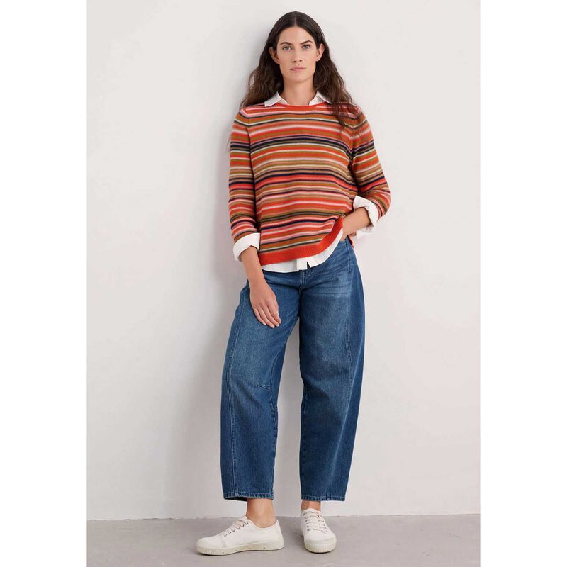 Seasalt Cornwall Makers Jumper Ripple Marks Pear Multi image number 2